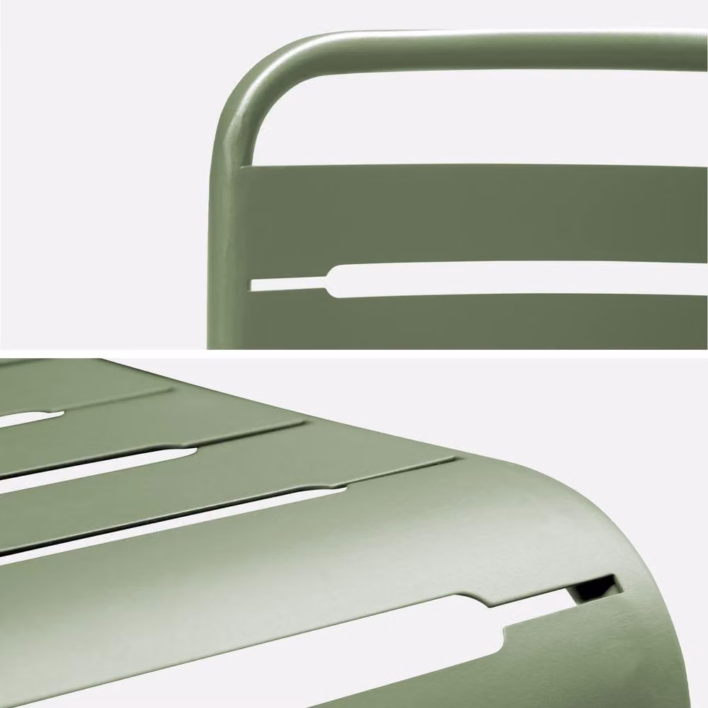 sweeek Pair of Stackable Steel Garden Chairs in Green – 4
