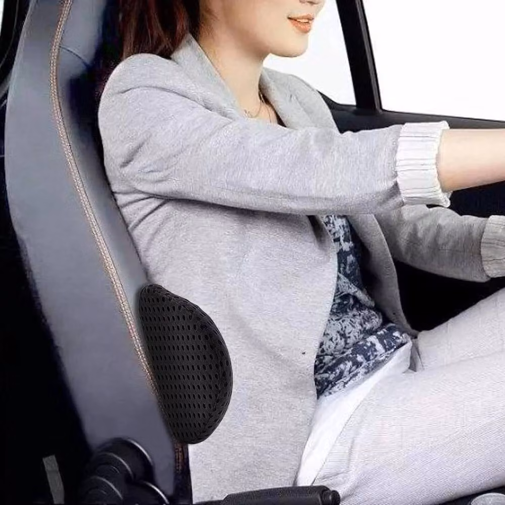 VOGREX Memory Foam Car Lumbar Support Cushion in Black – 3