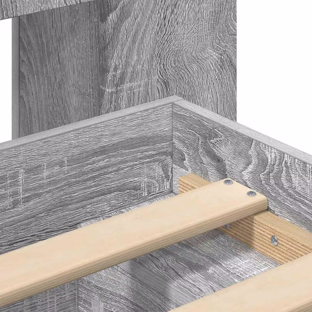 Berkfield Home Modern Bed Frame with Storage Drawers in Grey Sonoma, W/D/H: 100 x 200 x 80 cm – 3