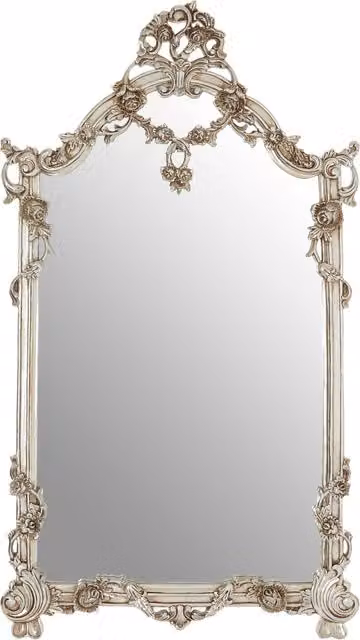 Orsina Juliet Classic Rectangular Floral Wall Mirror in Gold or Silver