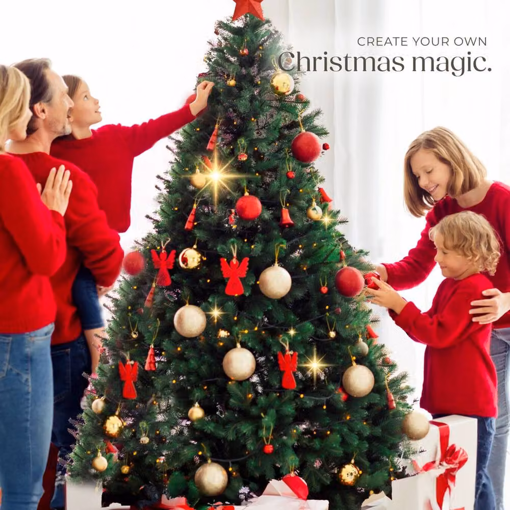 tectake Green Freestanding Christmas Tree, Height: 140 cm – 8