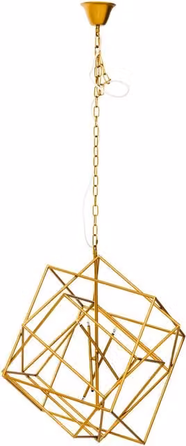 Orsina Gold Metal Cube Pendant Light by Fifty Five South