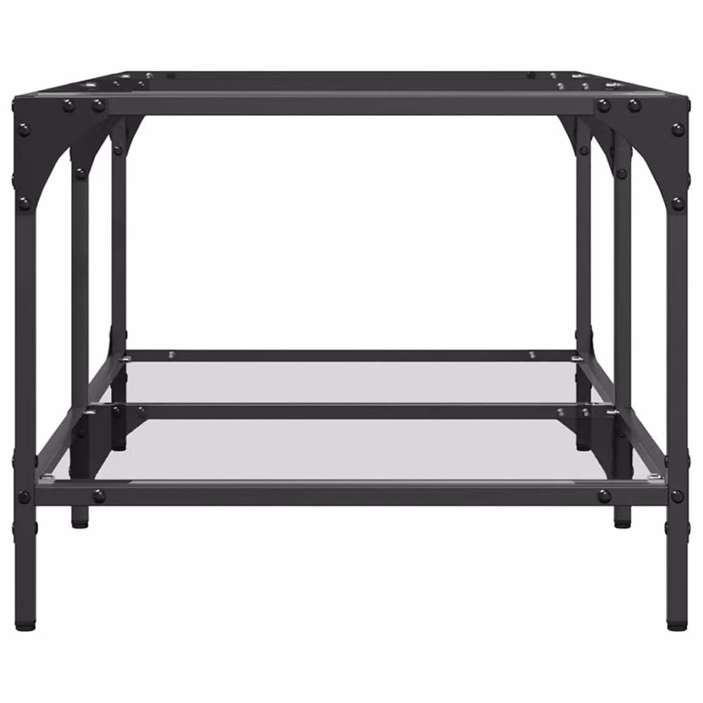 Berkfield Home Modern Rectangular Coffee Table with Transparent Glass Top and Black Metal Frame, W/D/H: 98.5 x 50 x 40 cm – 3