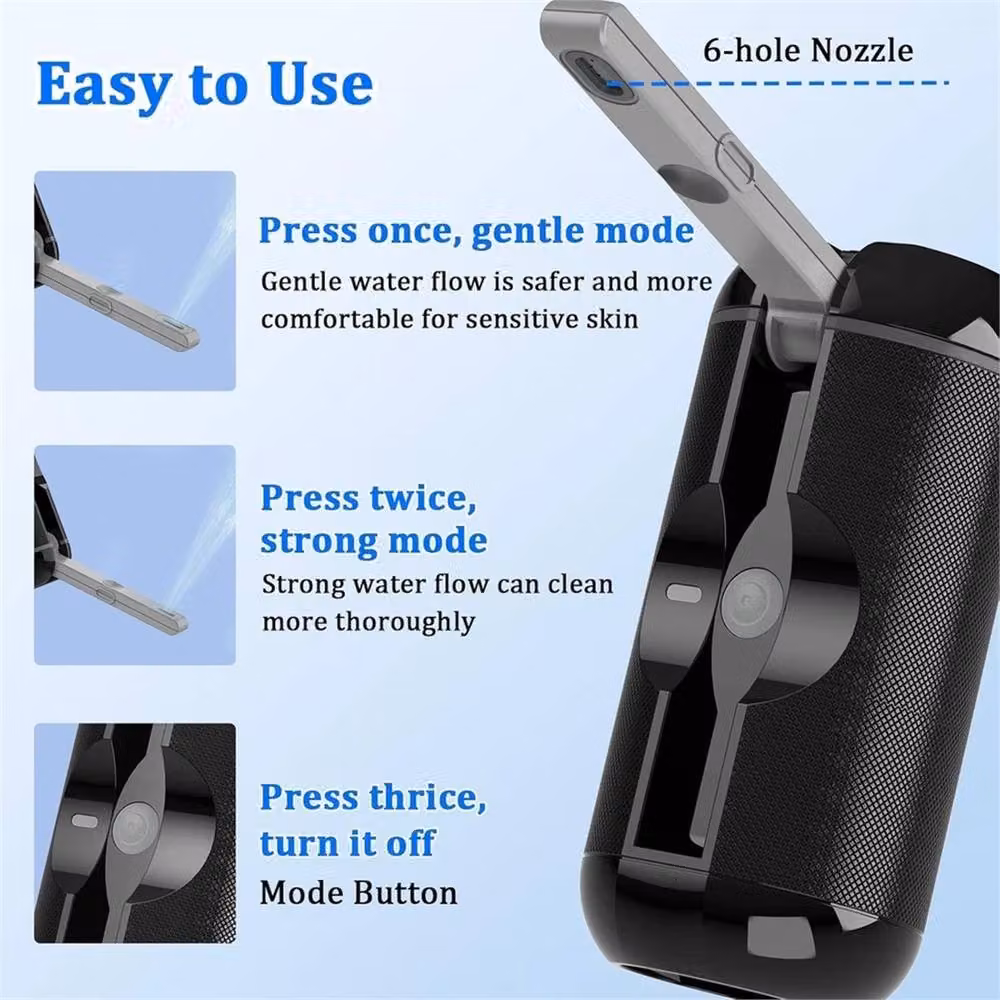 KORVIXA Rechargeable Handheld Electric Bidet Sprayer in Black – 2