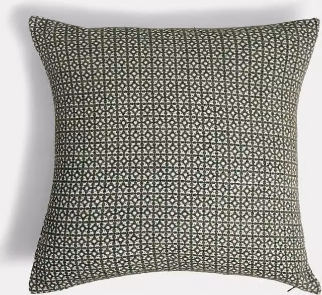 M&S Round Green Star Cushion with Polyester Finish