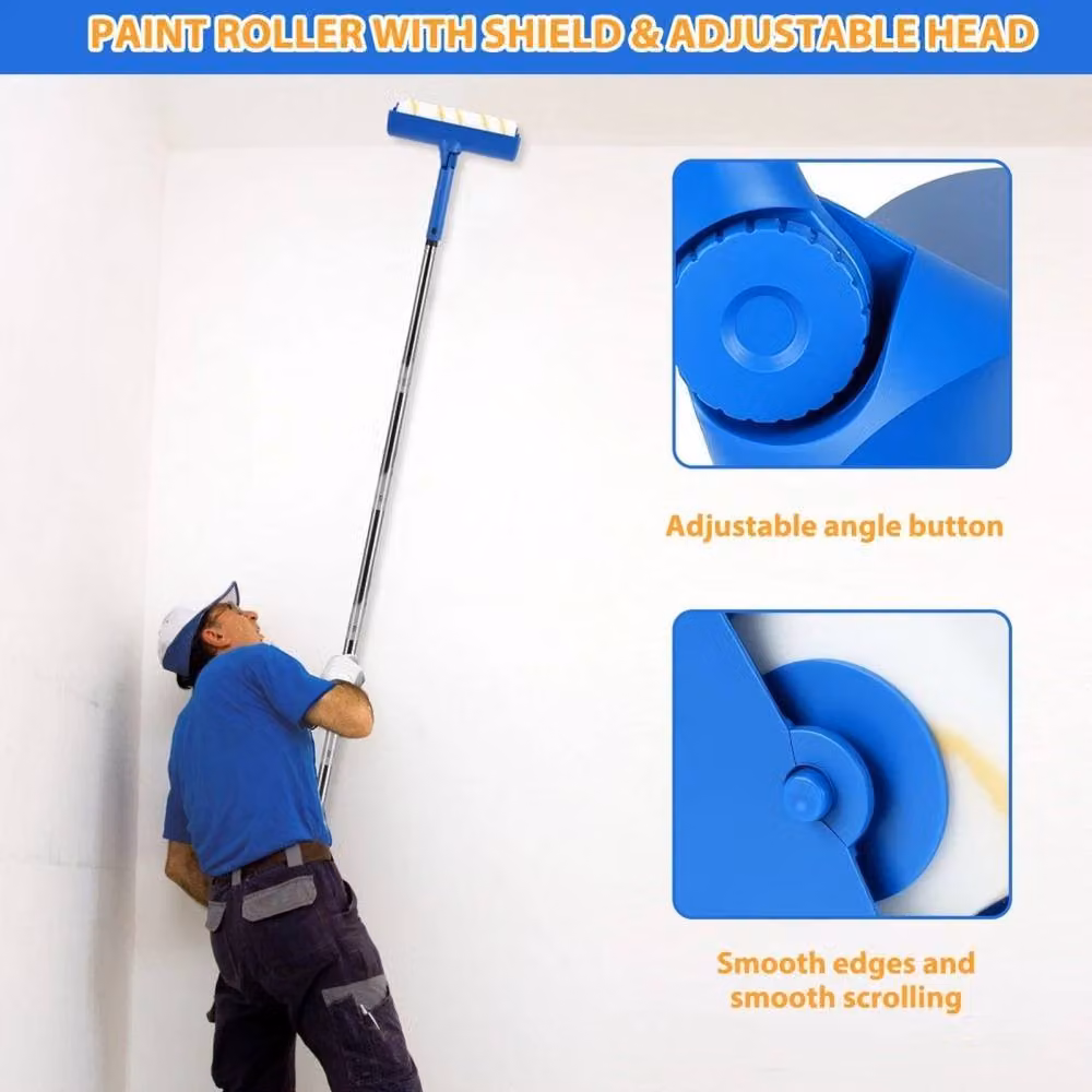 NESTLUNE 9 inch Paint Roller Kit in Blue with Extension Pole, Tray and Paint Brushes, W/D/H: 1000 x 52 x 17 cm – 3