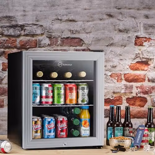 Subcold Super50 LED Mini Fridge, 50L Silver Compressor Chiller with LED Light and Lock, W/D/H: 44 x 42 x 47 cm – 2
