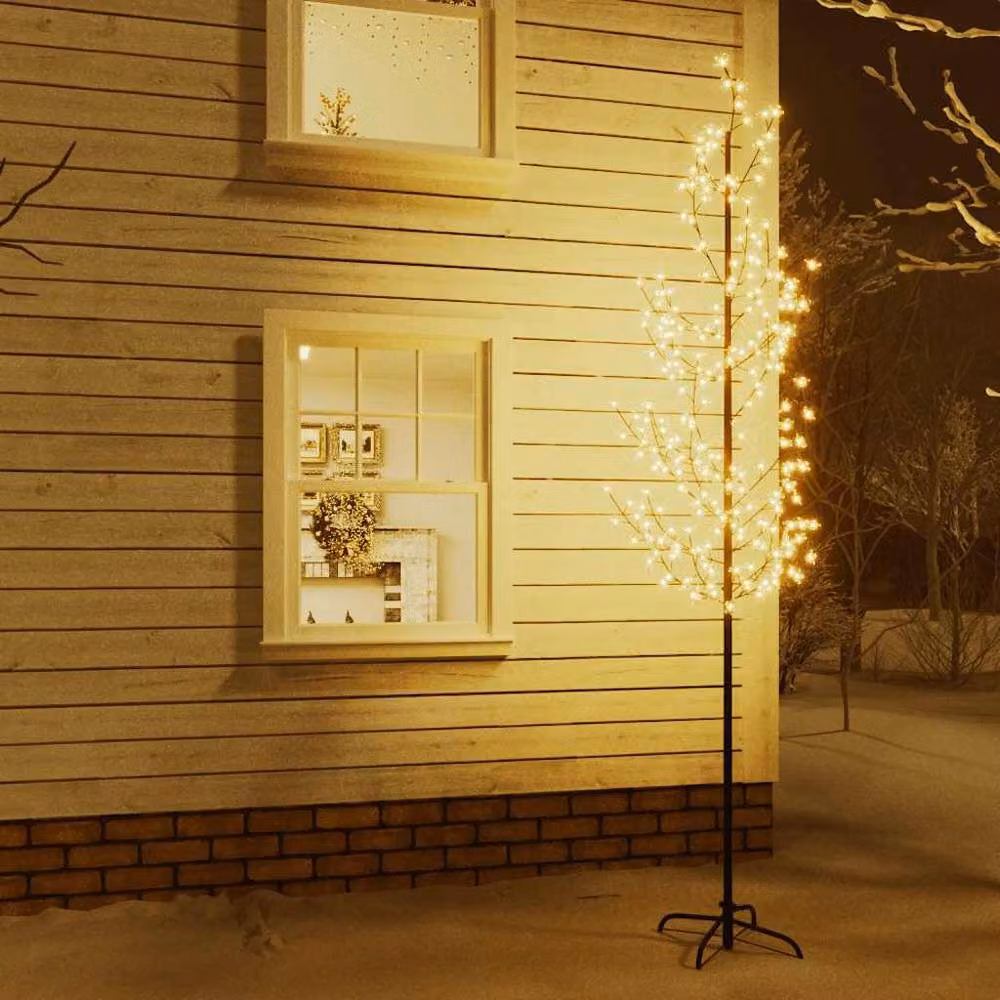 Berkfield Home Cherry Blossom LED Tree with 368 Warm White LEDs, 300 cm, White – 2