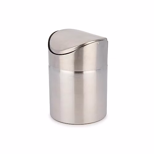 La Cafetiere Mini Stainless Steel Coffee Pod and Tea Bag Bin with Flip Lid, Silver
