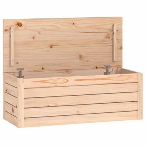 vidaXL Rustic Solid Pine Wood Storage Box, Natural Brown, W/D/H: 89 x 36.5 x 33 cm