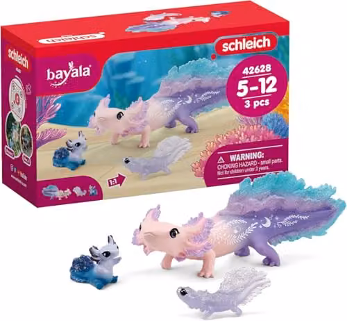 Schleich Bayala 3Pc Axolotl Discovery Playset in Multicolour, Blue and Green