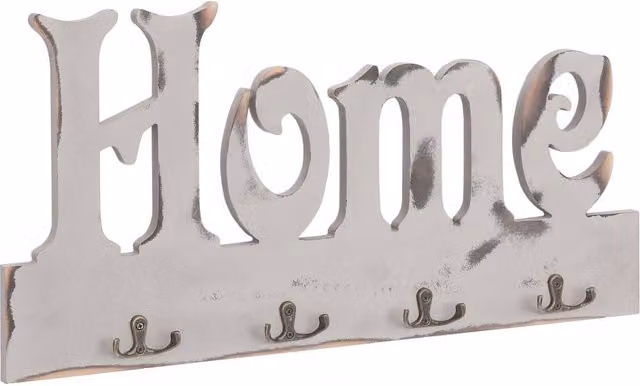 Berkfield Home Wall Mounted Coat Rack with Distributed Point Hooks, White, W: 50 cm, D: 23 cm
