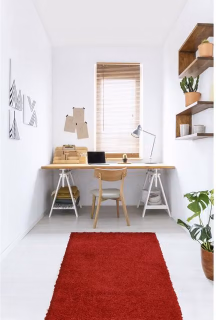 Melrose Interiors Venus Shaggy Coral Area Rug, Red, W: 67 cm, L: 200 cm