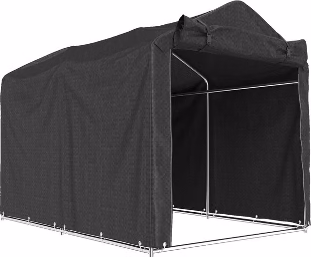 Outsunny Waterproof Anti-UV Bike Tent with Storage and Roll-up Zipper Door, Black, W: 2.2 m, D: 1.6 m