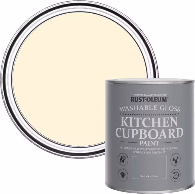 Rust-Oleum Kitchen Cupboard Paint in Gloss Finish, Beige/Yellow, 0.75 l