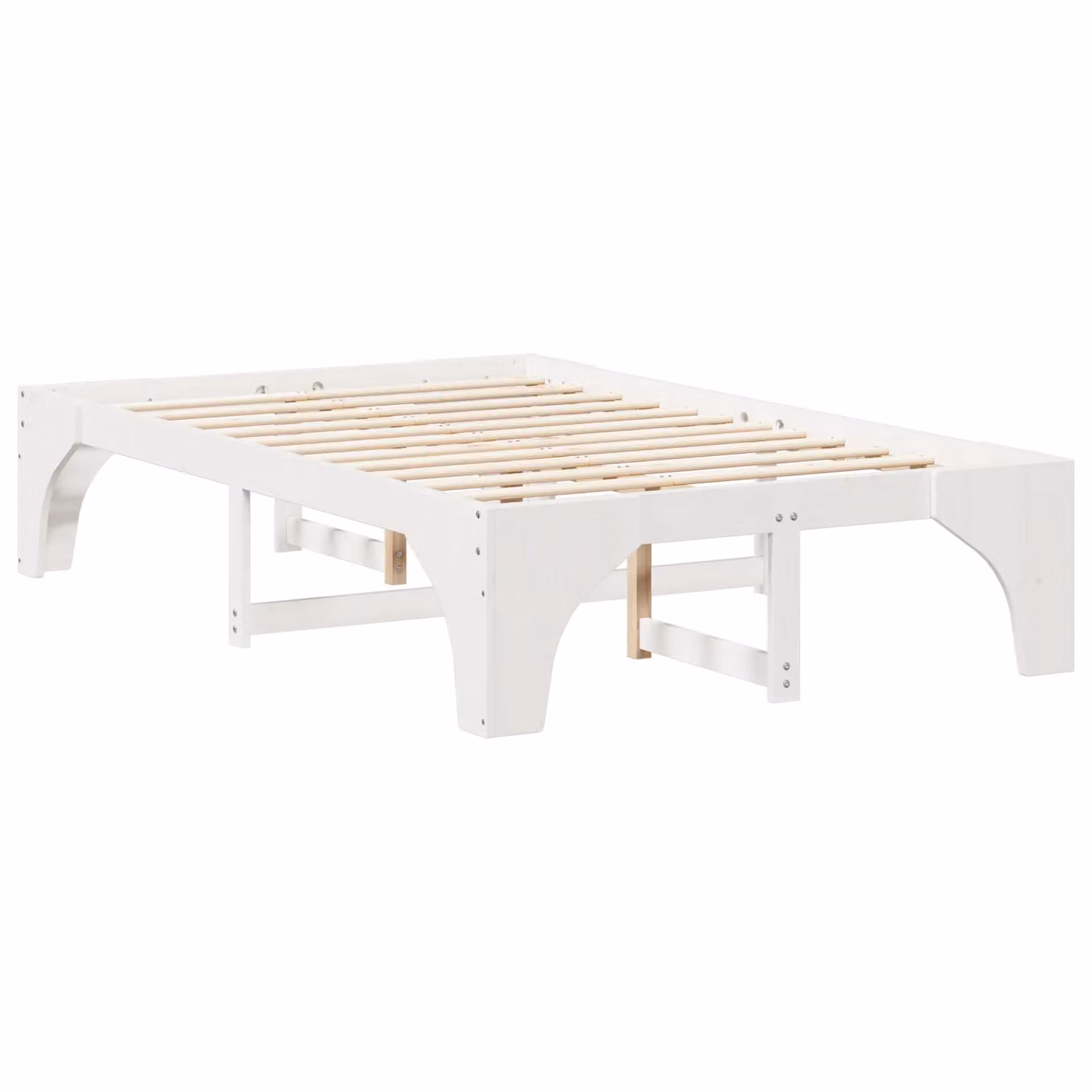 Berkfield Home White Solid Pine Wood Floor Bed Frame with Lift Up Storage, W: 120 cm, D: 190 cm – 2