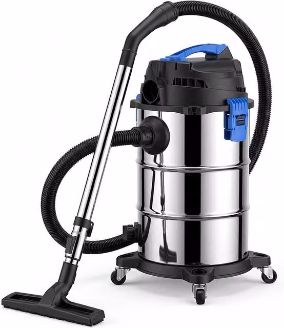 Spector 30L Wet and Dry Vacuum Cleaner in Silver and Blue with 1400W Motor, Blower Function and Power Take Off Socket