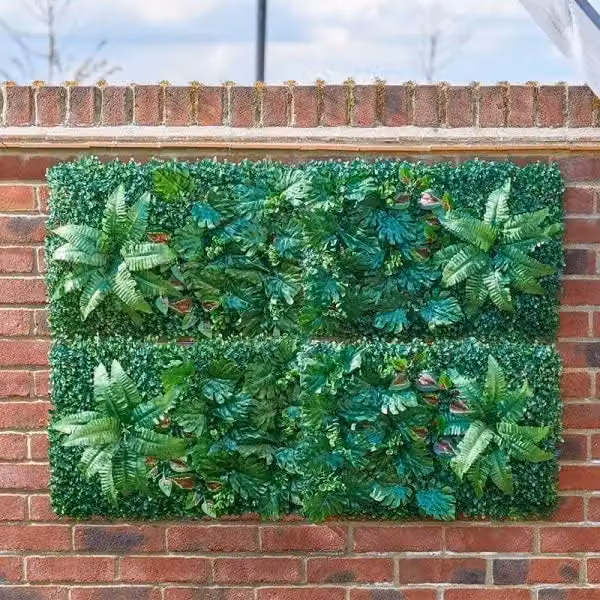 Marco Paul 2-Pack Artificial Fern Forest Leaf Screening Panels in Green, W: 60 cm x H: 40 cm – 2