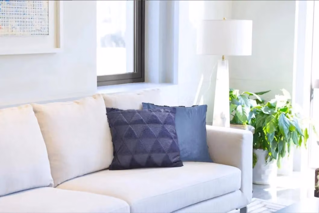 New Edge Blinds Newton Triangle Collection Soft Touch Cushion Cover in Blue, W/D/H: 43 x 43 x 43 cm – 2