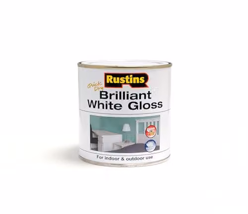 Rustins Water Based Gloss Wood Paint, White, 250 ml – 1