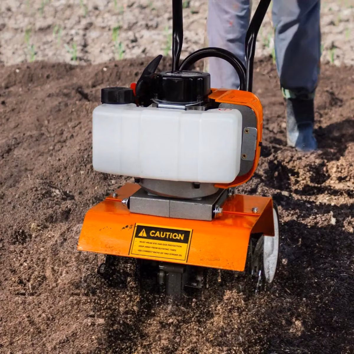 Monstershop T-Mech Petrol Garden Tiller in Black and Orange – 3