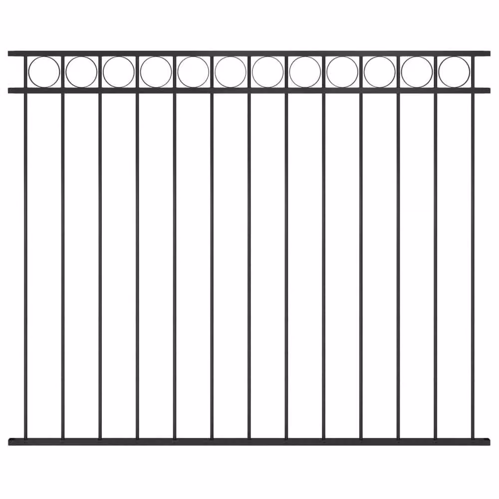 Berkfield Home Durable Steel Rectangular Fence Panel, Black, H: 170 cm, W: 150 cm – 2