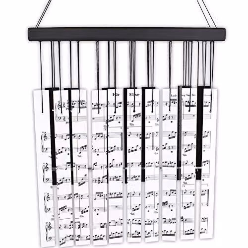 Woodstock Chimes Fur Elise Piano Wind Chime in Multicolour and White