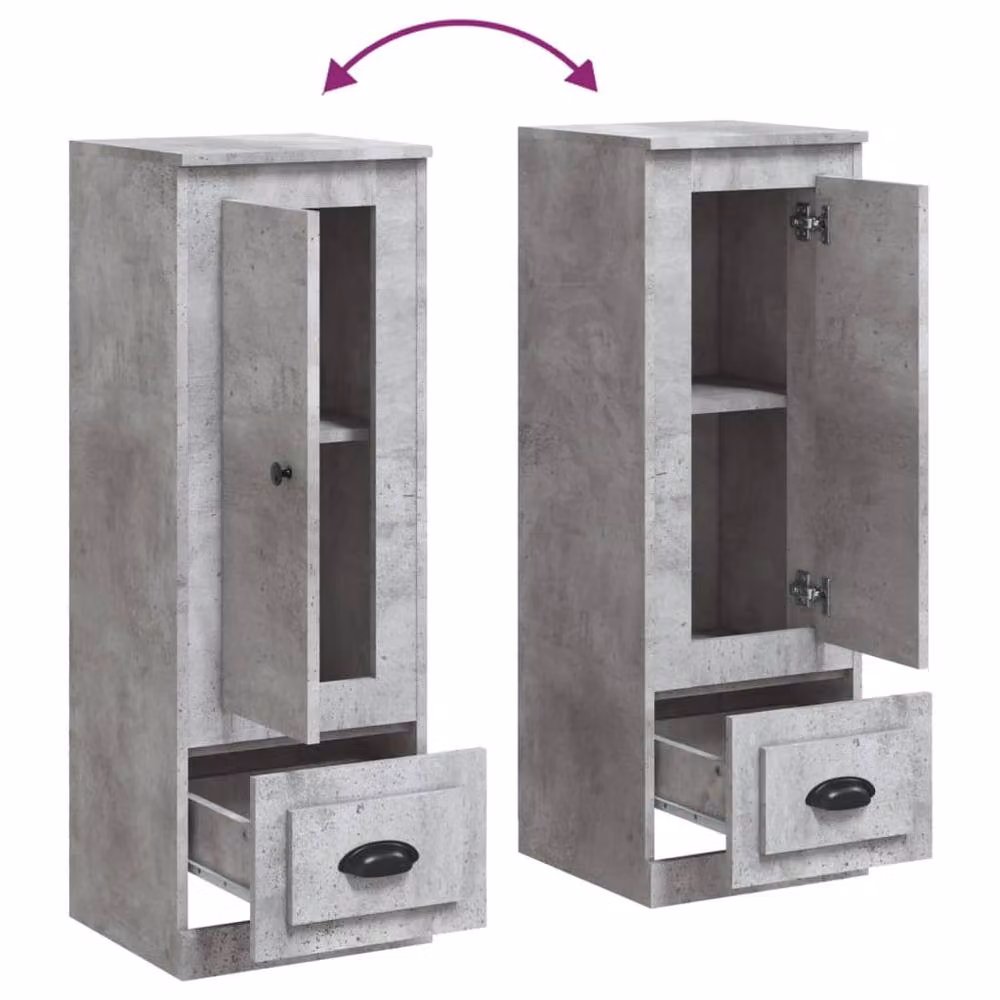 Berkfield Home Highboard in Concrete Grey, W/D/H: 36 x 35.5 x 103.5 cm – 3