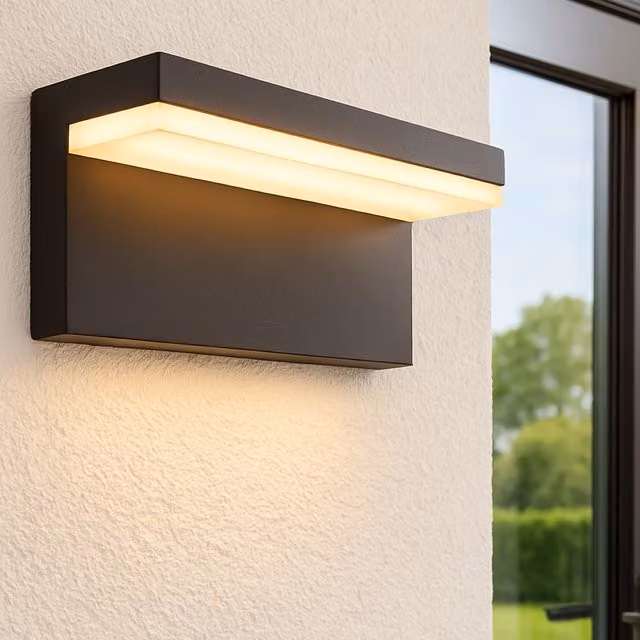 CGC Lighting DALLAS2 Rectangular LED Outdoor Wall Light with Opal Diffuser in Black
