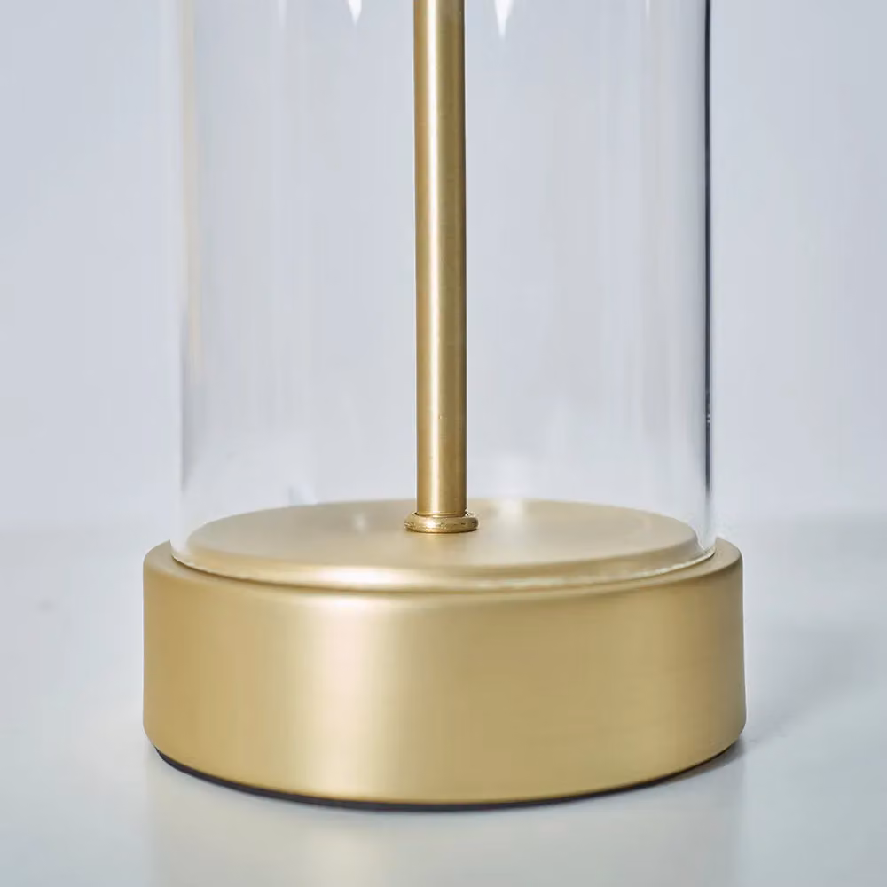 ValueLights MiniSun Balan Tube Table Lamp Base in Gold and Transparent – 3