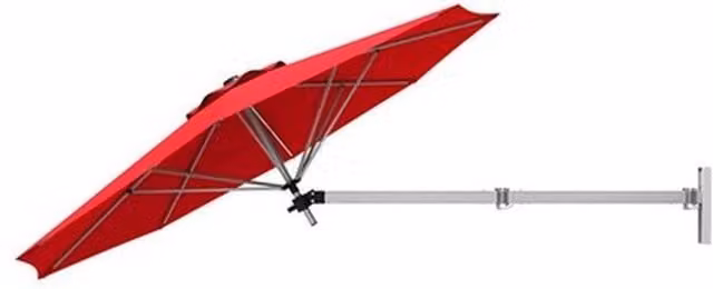 NESTLUNE Red Tilting Sunshade Parasol for Garden and Balcony, W/D/H: 100 x 15 cm