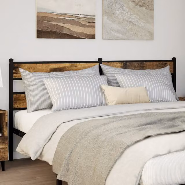 Berkfield Home Smoked Oak Headboard in Brown, Width: 180 cm