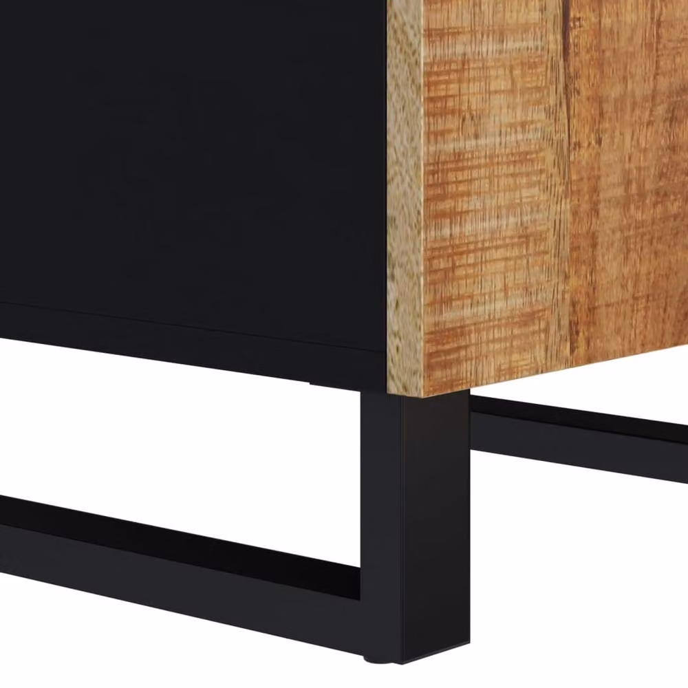 Berkfield Home Mango Wood Sideboard with Door in Brown, W/D/H: 40 x 31 x 75 cm – 6