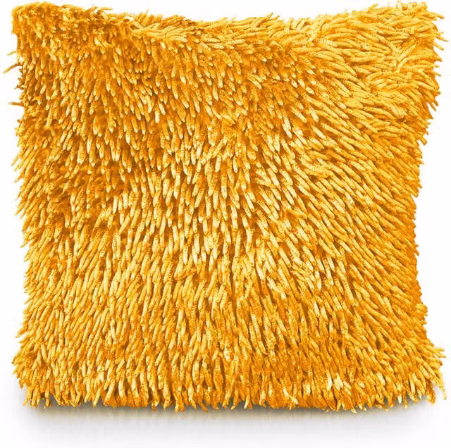 Velosso Modern Square Chenille Cushion in Yellow and Orange
