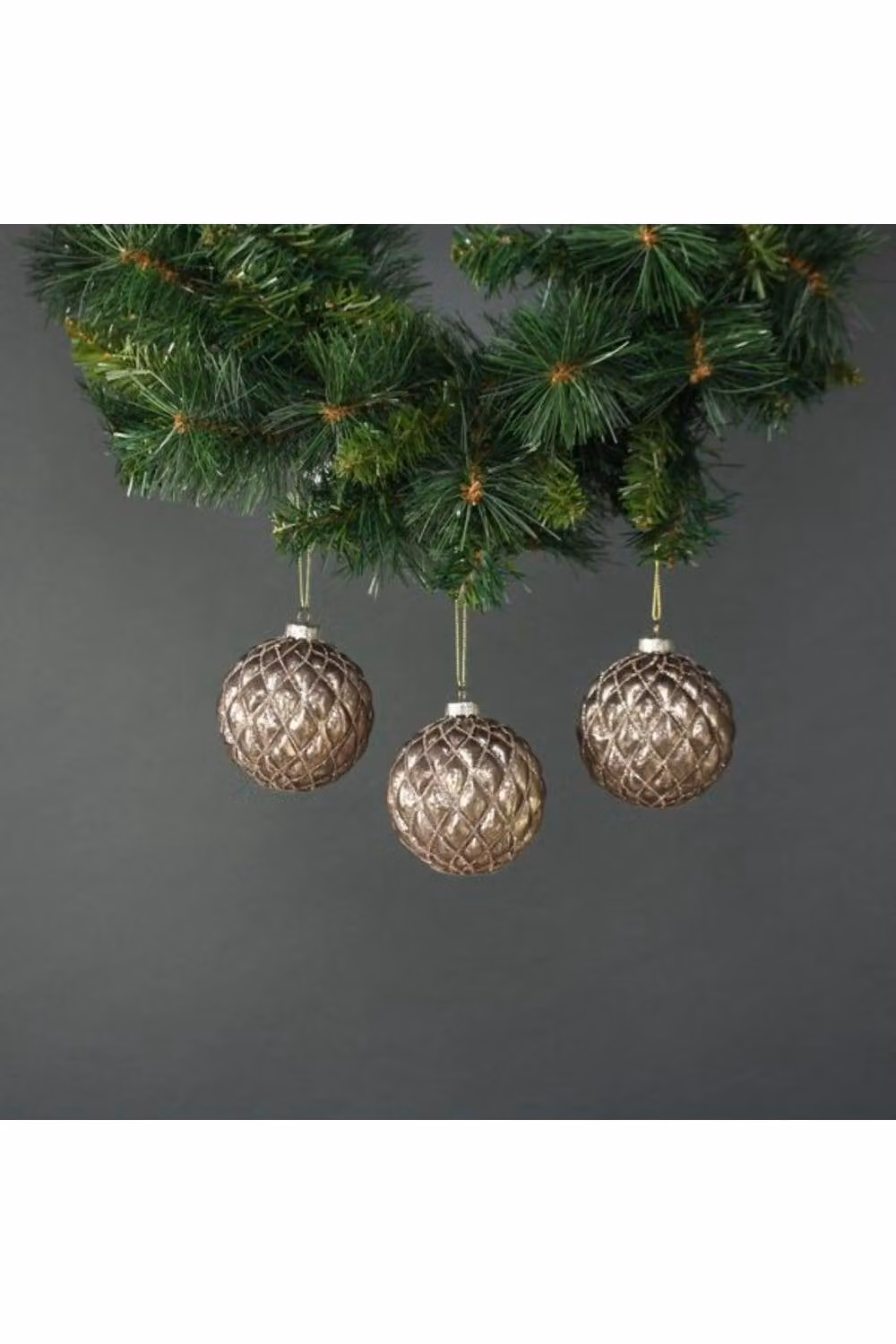 KDMD Asteria Gold Glass Bauble Set of 4, Diameter: 8 cm – 2