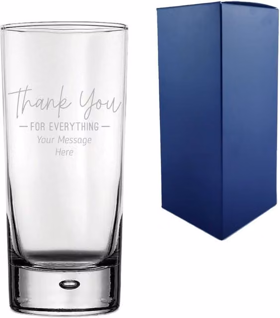Uniqueful Personalised Thank You for Everything Design Hiball Glass Tumbler in Clear