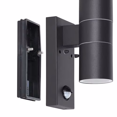 Eglo Riga 5 Metal IP44 Outdoor Wall Light with Motion Sensor in Black or Anthracite Grey – 3