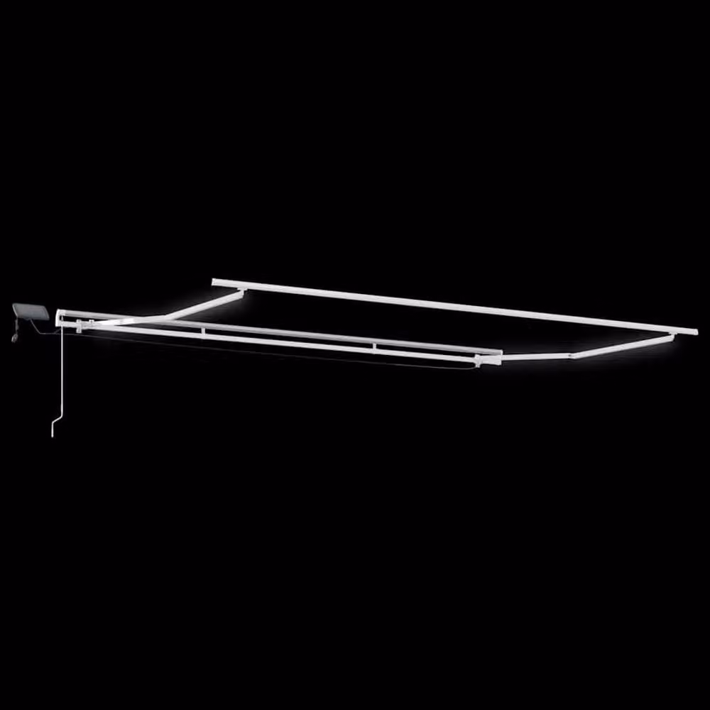 Berkfield Home Manual Retractable Polyester Awning with LED, Yellow and Orange Striped, W: 400 cm, D: 300 cm – 5