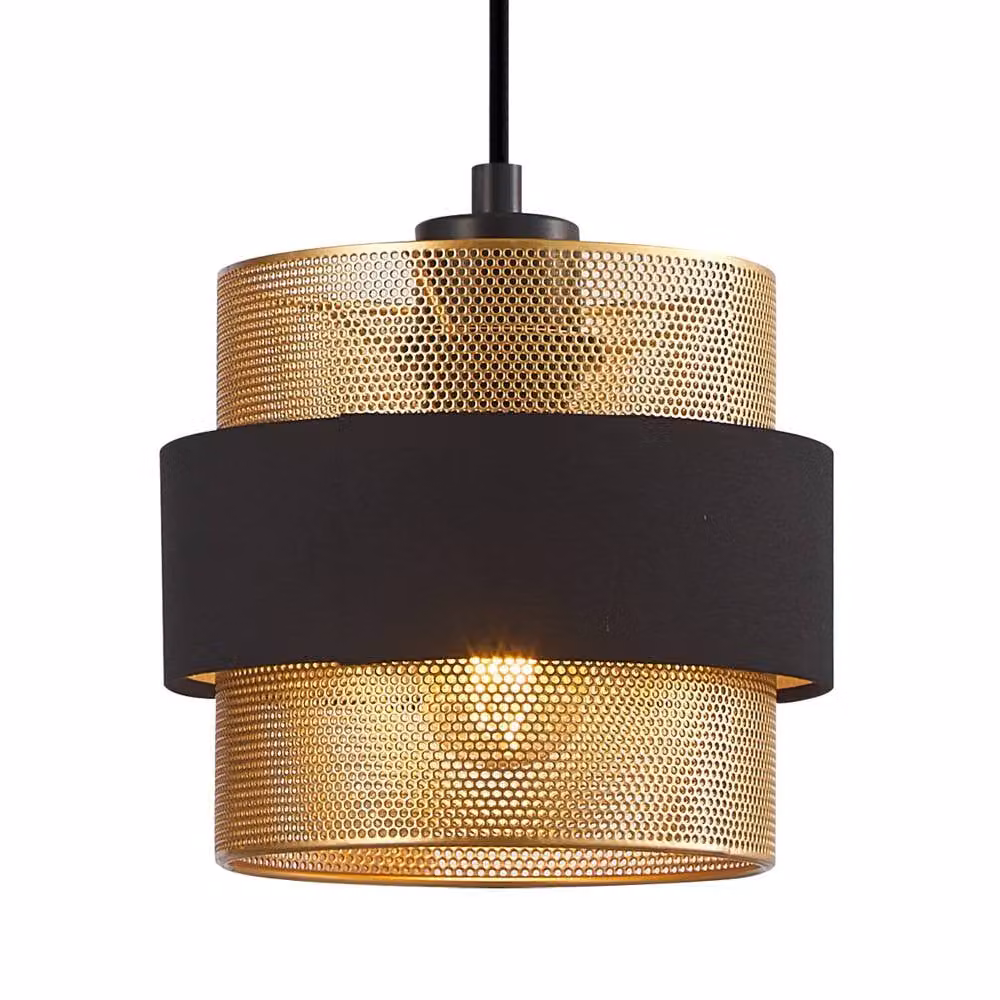 Netlighting Bans Bar Pendant Ceiling Light in Gold and Black with 3 x E27 Sockets – 2