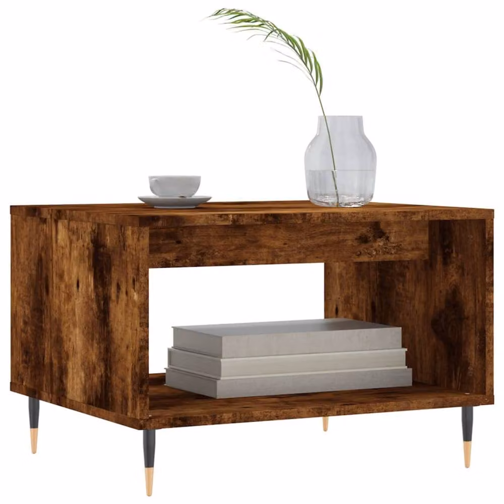 Berkfield Home Smoked Oak Coffee Table in Brown, W: 60 cm, D: 50 cm, H: 40 cm – 3