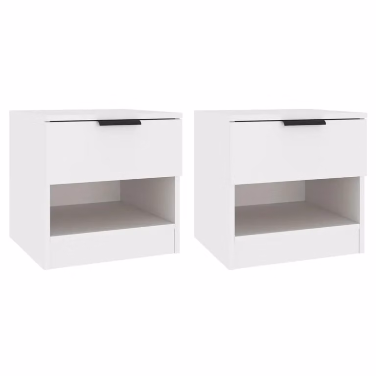 Berkfield Home Set of 2 White Engineered Wood Bedside Cabinets