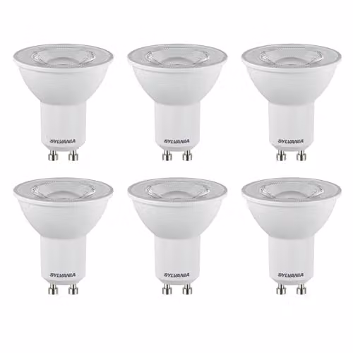 SYLVANIA RefLED ES50 LED GU10 Spotlight Bulb, 4.2W (50W Equivalent), 345 Lumens, Cool White 4000K, Pack of 6