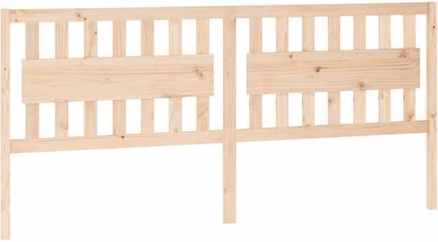Berkfield Home Rustic Solid Wood Pine Bed Headboard in Beige, W/D/H: 205.5 x 4 x 100 cm – 1