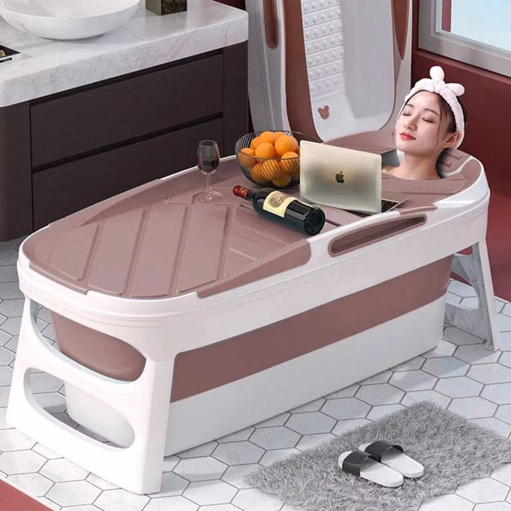 PAWNORA SmallSpace Folding Shower Bathtub in Pink, W/D/H: 113 x 63 x 54 cm – 5