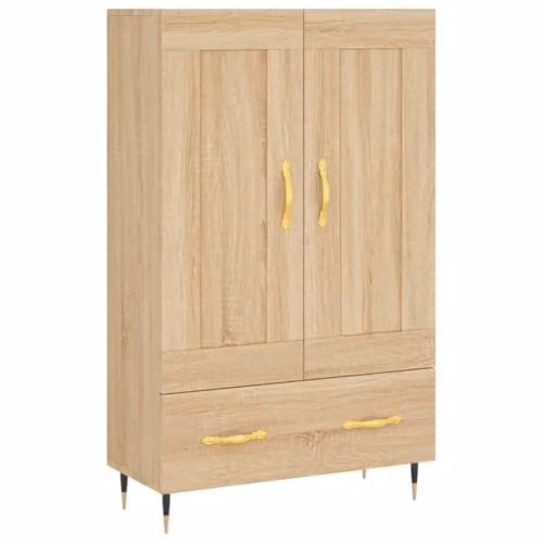 vidaXL Modern Highboard in Brown Sonoma Oak, W/D/H: 69.5 x 31 x 115 cm – 1