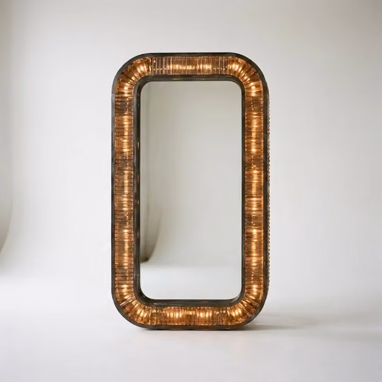 Araco Lumière Radiant Verona Stainless Steel LED Wall Mirror Light in Silver