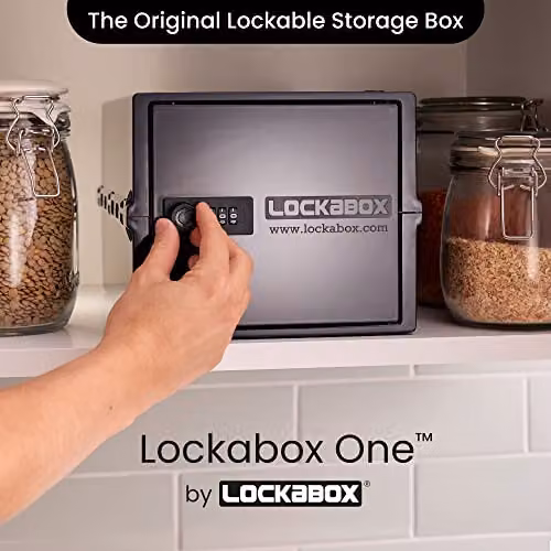 Lockabox One Premium Lockable Medicine Box, Black, W/D/H: 21 x 21 x 17 cm – 2