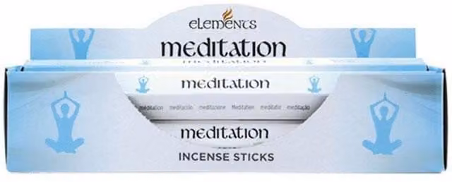 Elements Meditation Incense Sticks, Light Blue (Box of 6 Packs)