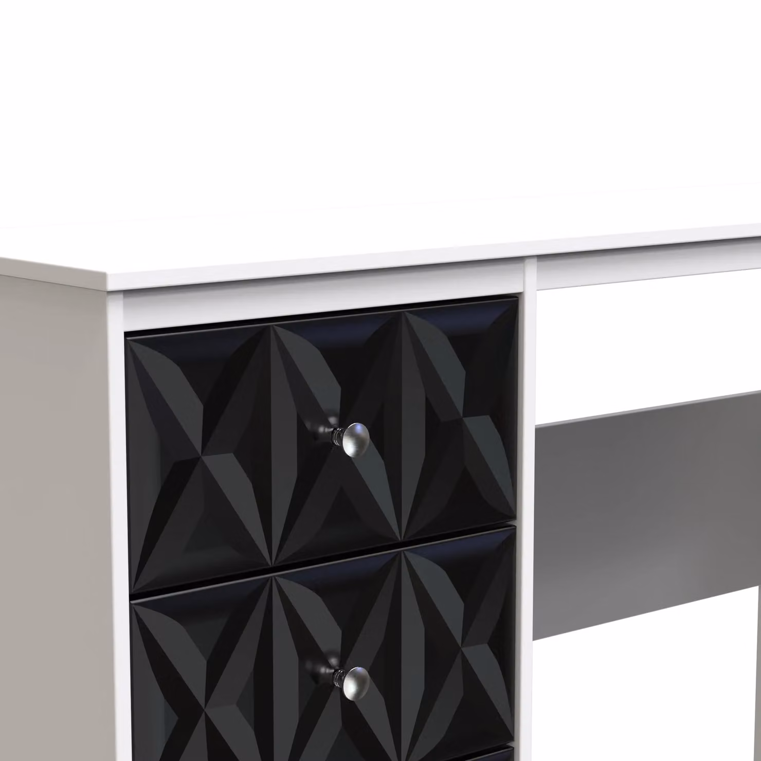 Ready Assembled 2 U Memphis 3 Drawer Desk in Black – 3