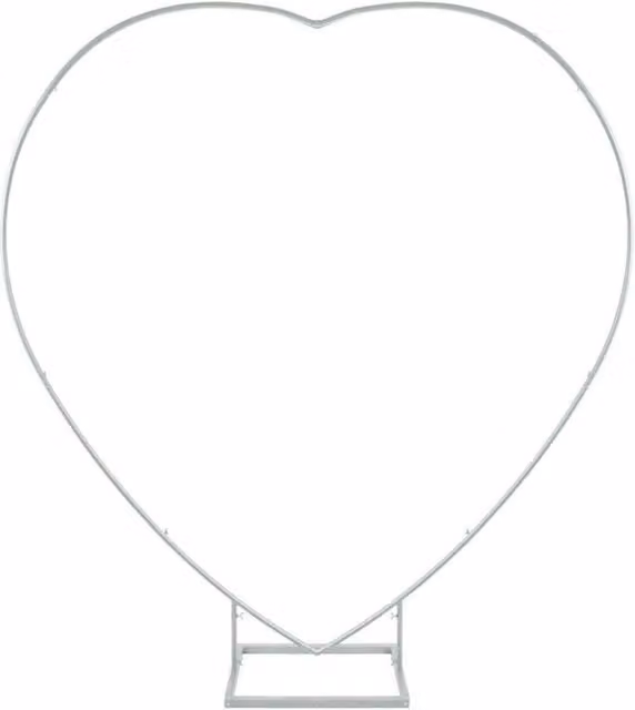 TheTrimming Shops White Heart Shape Metal Balloon Arch Stand, Height: 200 cm